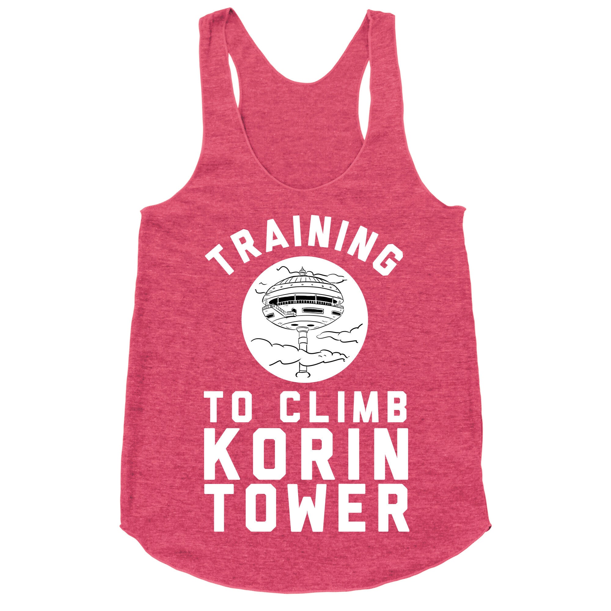 Training To Climb Korin Tower Racerback Tank